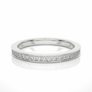 0.20 Carat Natural Diamond Channel Setting Half Eternity Wedding Band In White Gold