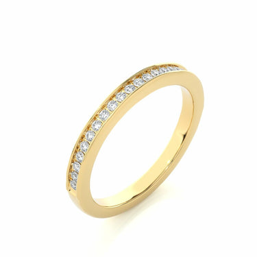 0.20 Carat Natural Diamond Channel Setting Half Eternity Wedding Band In Yellow Gold
