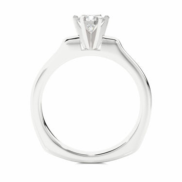 0.50 Ct Round Cut 6 Prong Set Lab Diamond Solitaire Ring In White Gold
