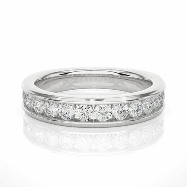 0.90 Carat Round Cut Channel Setting Lab Dimaond Half Eternity Band In White Gold