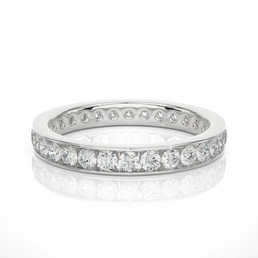 1.05 Ct Round Cut Channel Setting Diamond Wedding Band in White Gold
