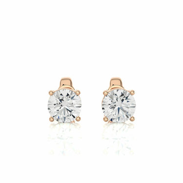 1.05 Ct Solitaire Prong Setting Diamond Stud Earrings In Rose Gold