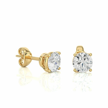 1.05 Ct Solitaire Prong Setting Diamond Stud Earrings In Yellow Gold