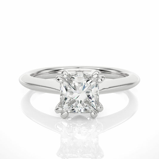 1.35 Ct Princess Cut Solitaire Diamond Engagement Ring In White Gold