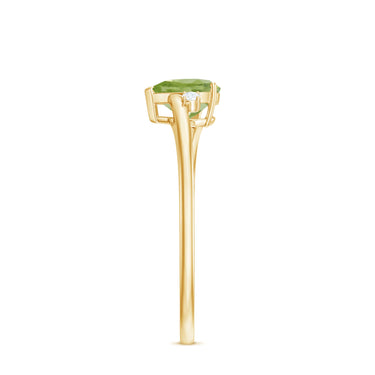 2.10 Ct Heart Peridot Gemstone Solitaire Ring In Yellow Gold 