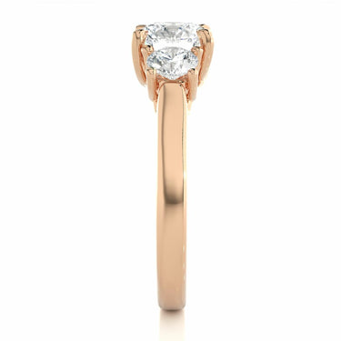 1.95 Round Shape Trinity Setting Lab Diamond Engagement Ring In Rose Gold