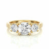 1.95 Round Shape Trinity Setting Lab Diamond Engagement Ring In Yellow Gold
