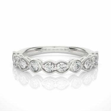 1.30 Carat Bezel Setting Diamond Half Eternity Ring In White Gold