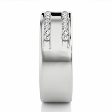 0.50 Carat Double Raw Channel Setting Diamond Band In White Gold