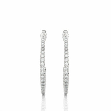 J Hoop Diamond Earrings for Women White Gold (0.80 Ct)