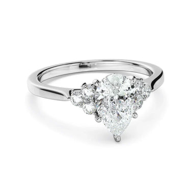 Pear Cut Seven Stone Diamond Engagement Ring in White Gold