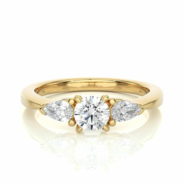 1 Carat Three Stone Diamond Ring in Yellow Gold