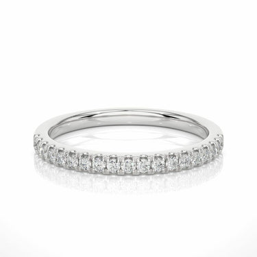 0.20 Carat Lab Diamond V Prong Half Eternity Wedding Band In White Gold
