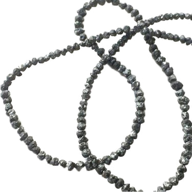 20 Inch Black Uncut Diamond Beads