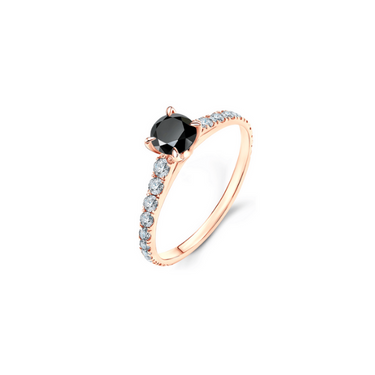 1.21 Ct Black Diamond Classic 14k Gold Wedding Ring-2
