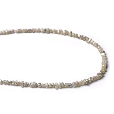 20 Inch Gray Uncut Diamond Beads Strand