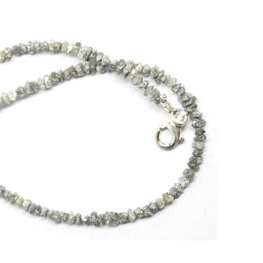 18 Inch Gray Raw Diamond Beads Strand