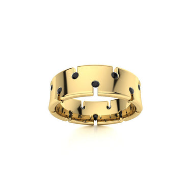 0.29 Carat Round Shape Bezel Setting Black Diamond Ring In White Gold For Men's