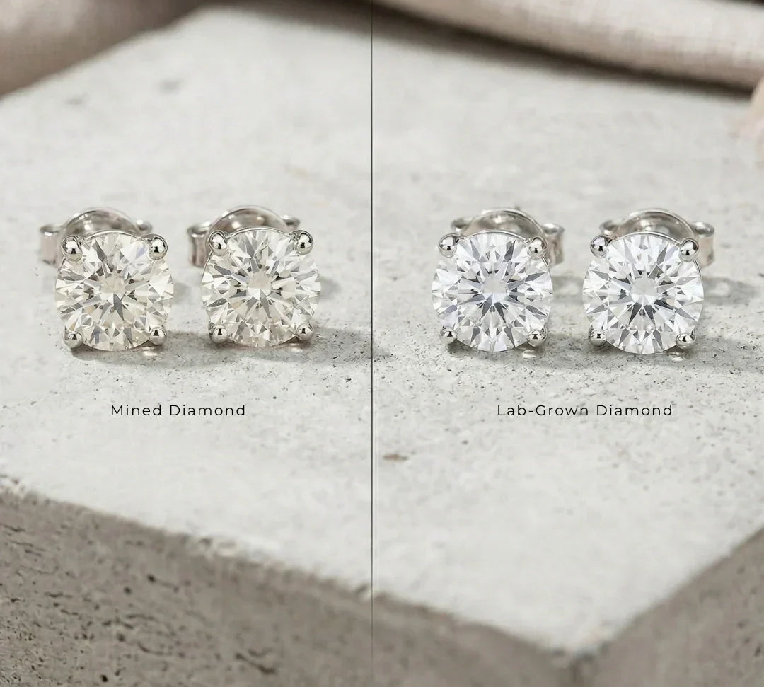 Lab-Grown vs Mined Diamond Studs