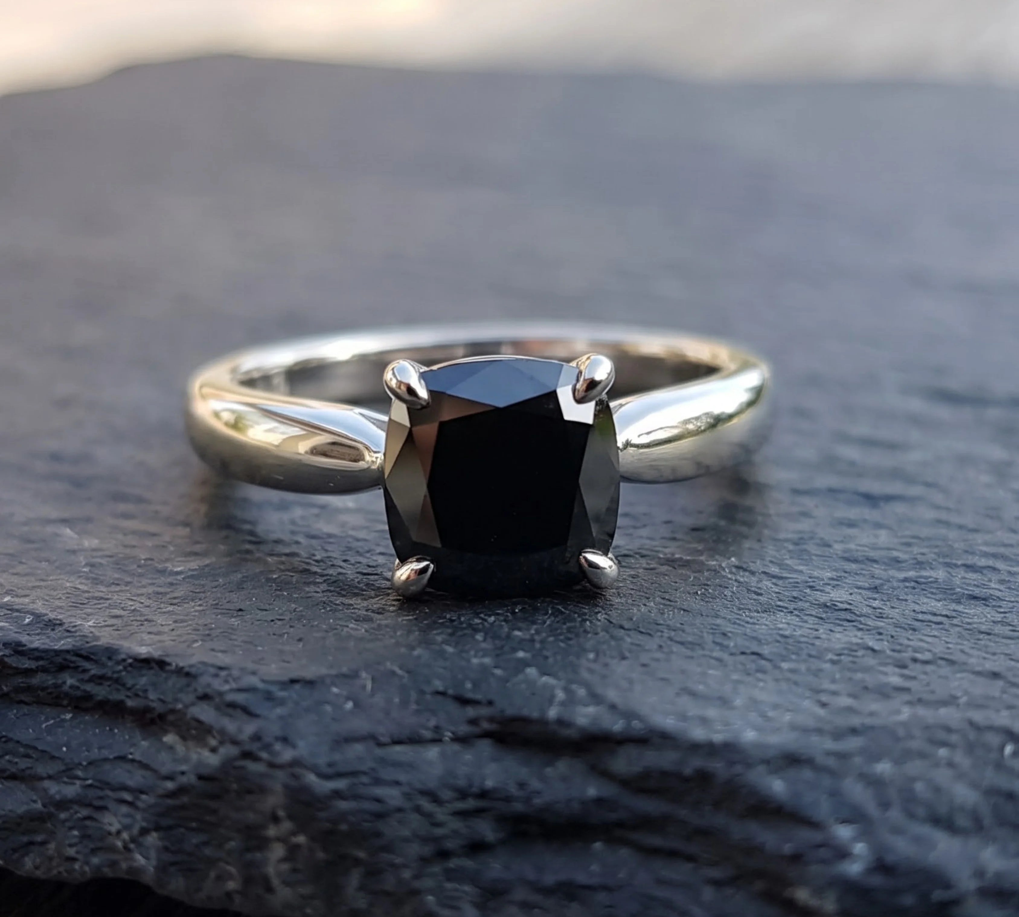  Black Diamond Engagement Ring