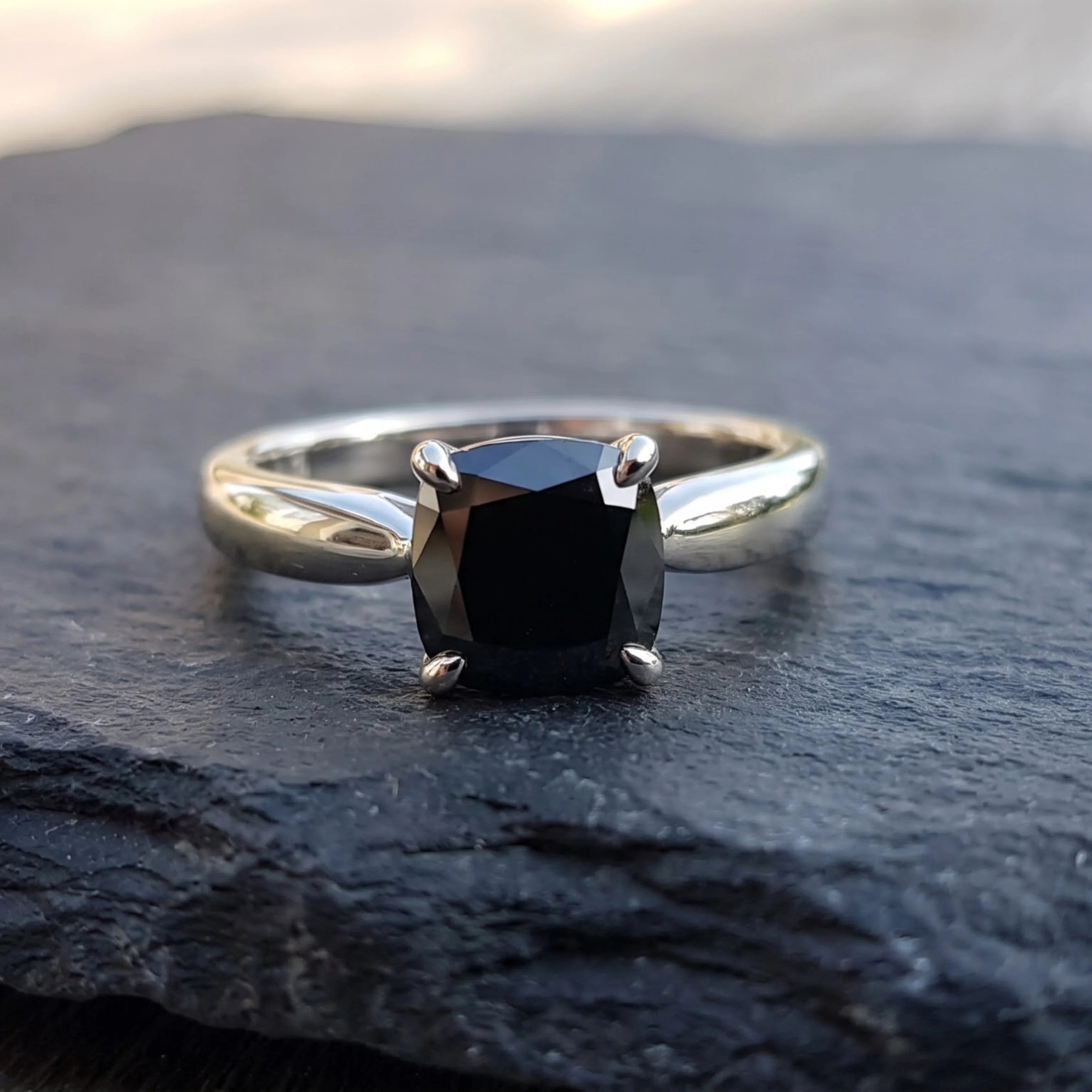  Black Diamond Engagement Ring