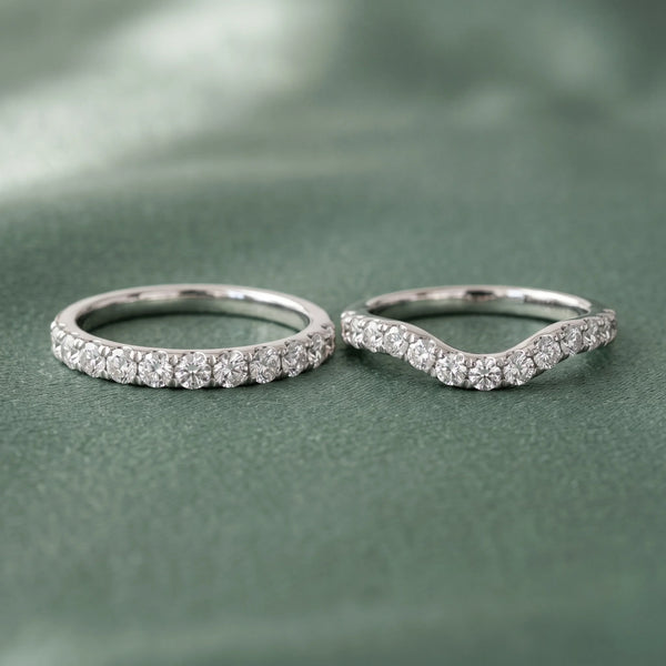 Straight diamond wedding band Vs Curved dimaond weding band