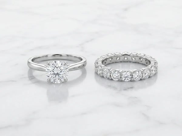 diamond band and  wedding band