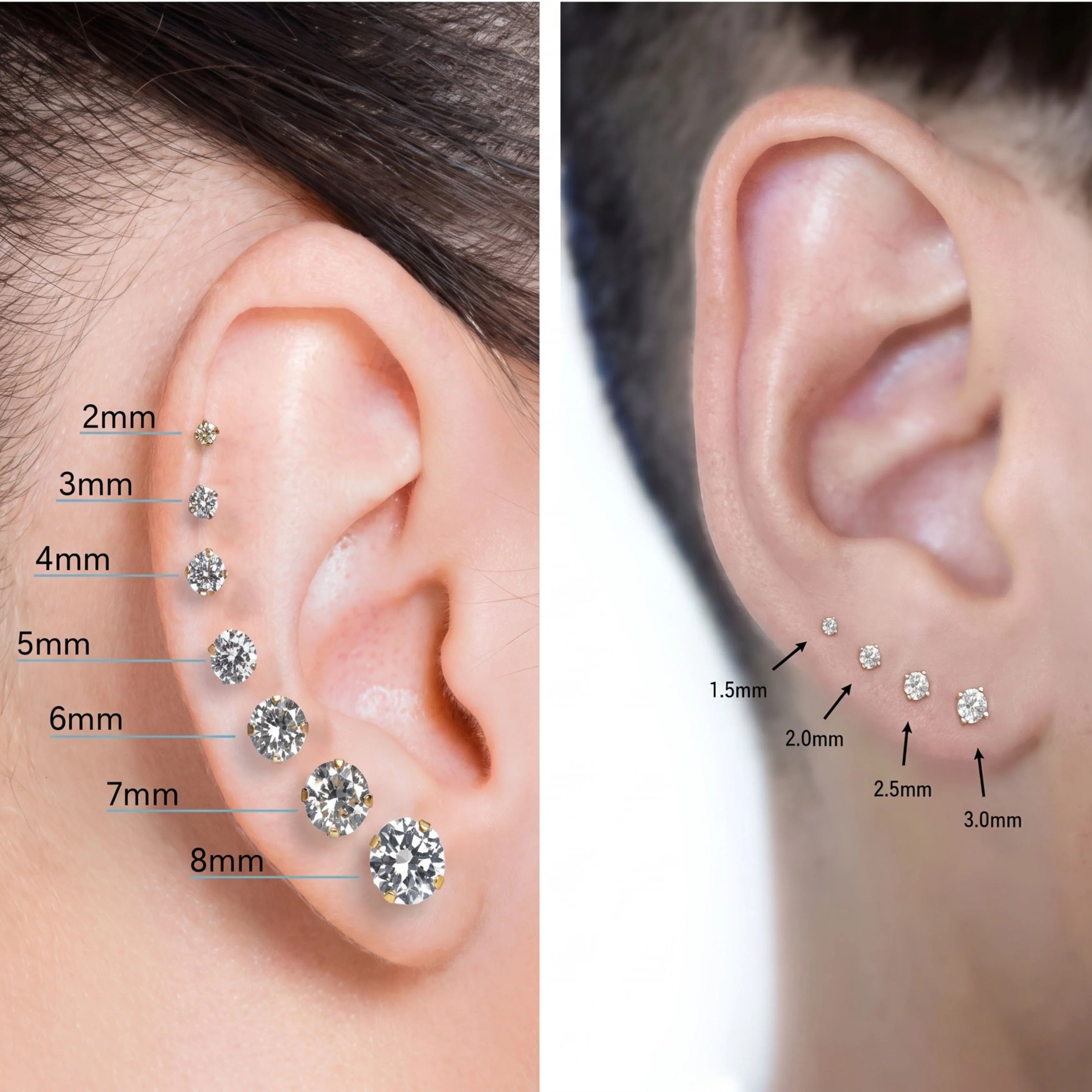 Female Diamond Stud Earrings vs. Diamond Earrings for Men – Size Guide