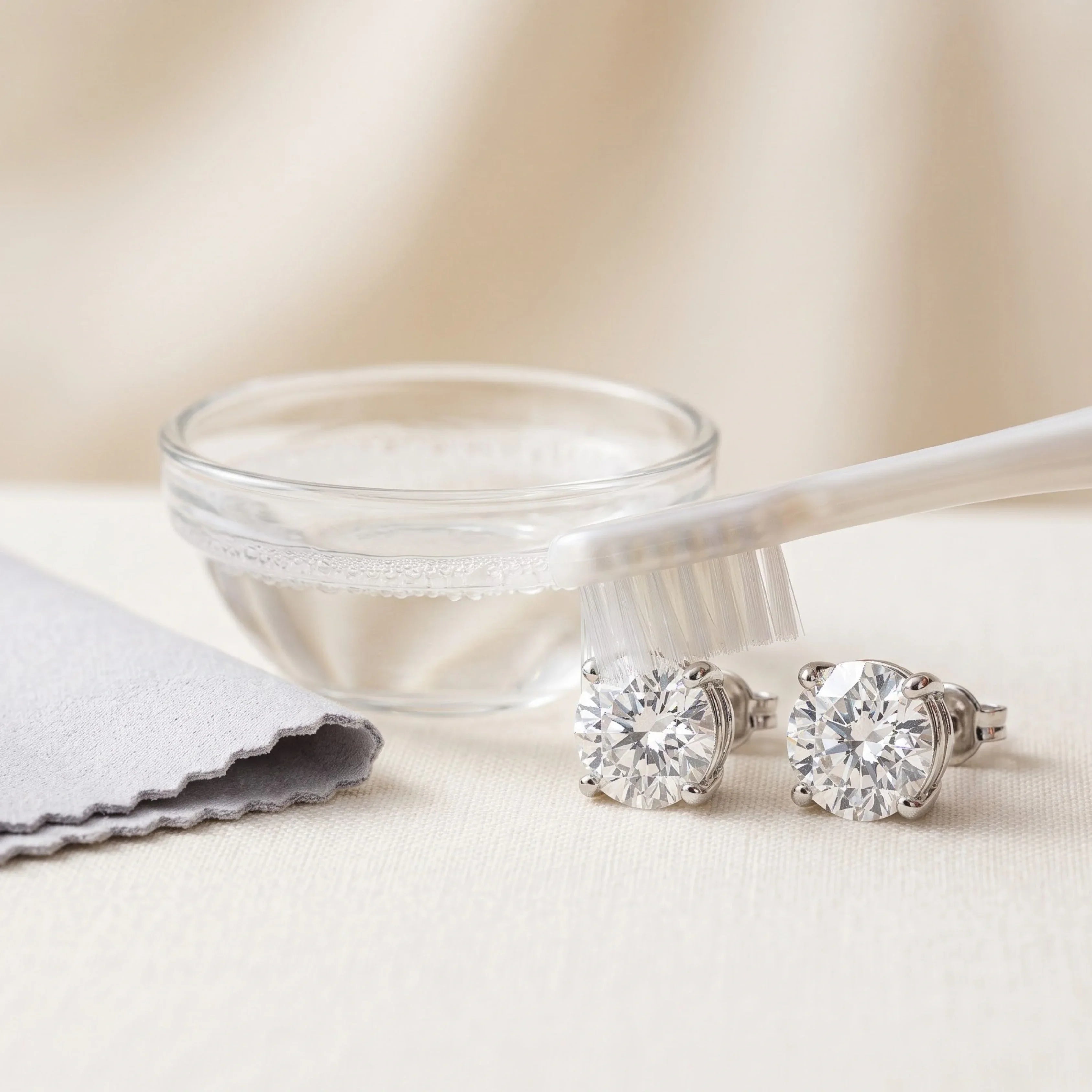 How to clean diamond stud earrings at home 