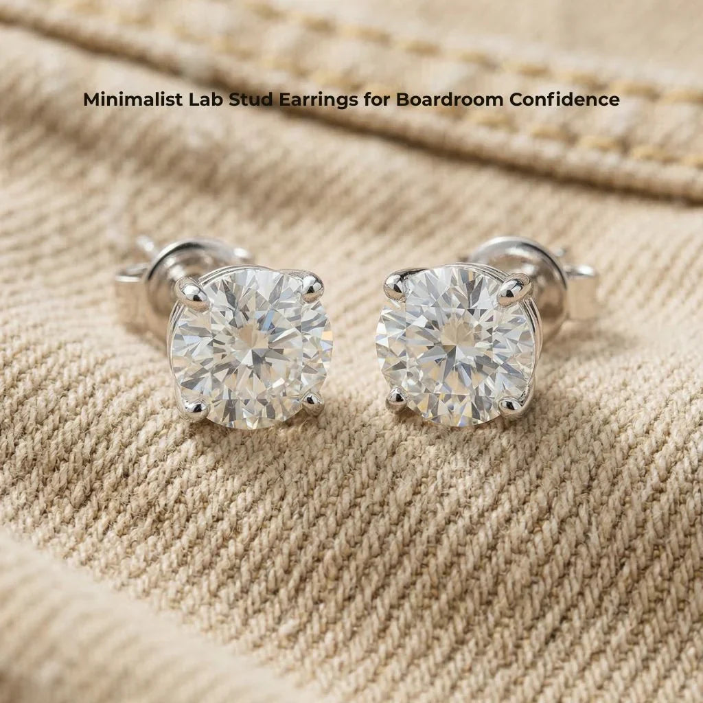 Minimalist Lab Diamond Stud Earrings For Boardroom Confidence