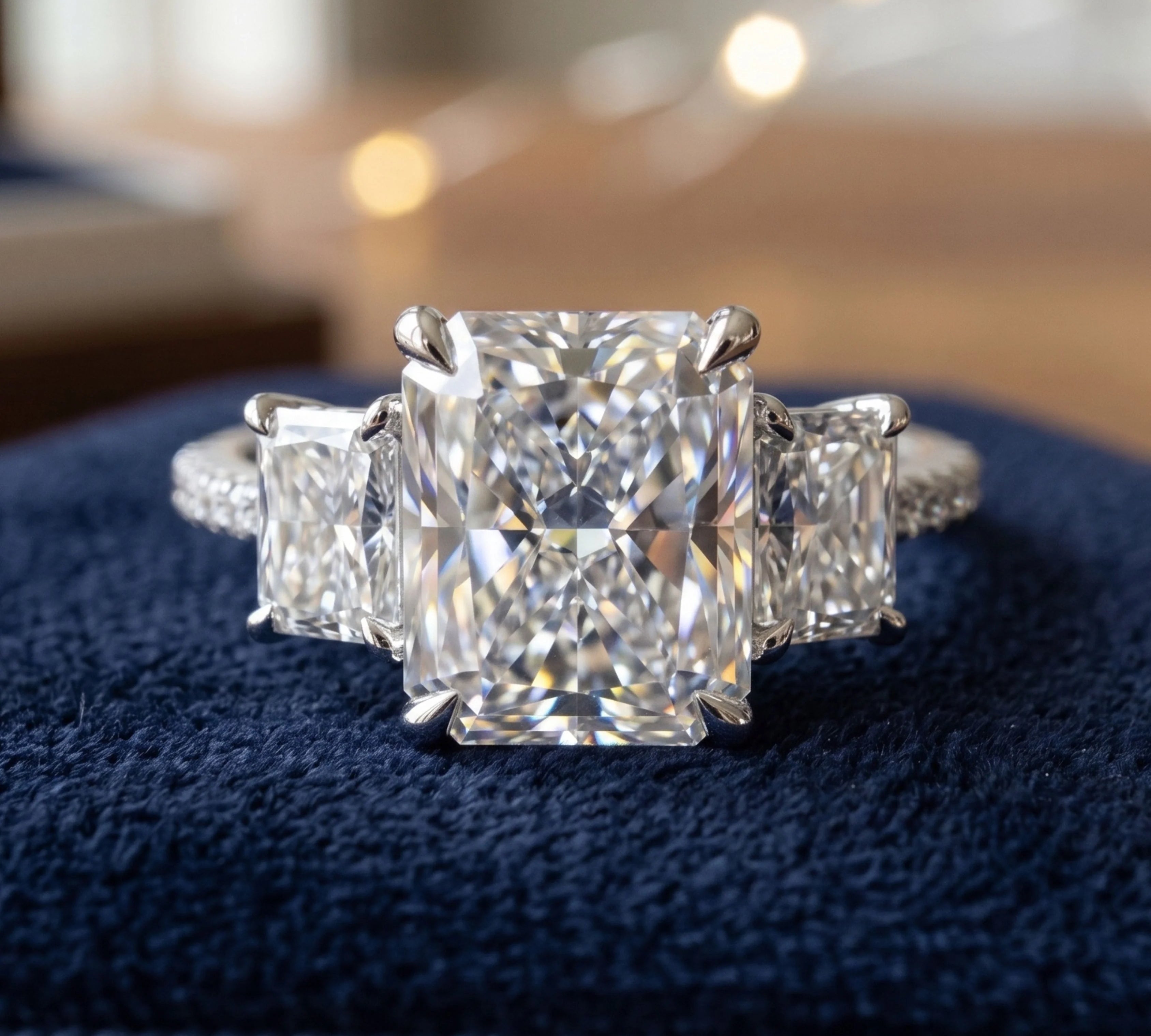 Three Stone Diamond Rings Meet Diamond Pendants: Layering Guide