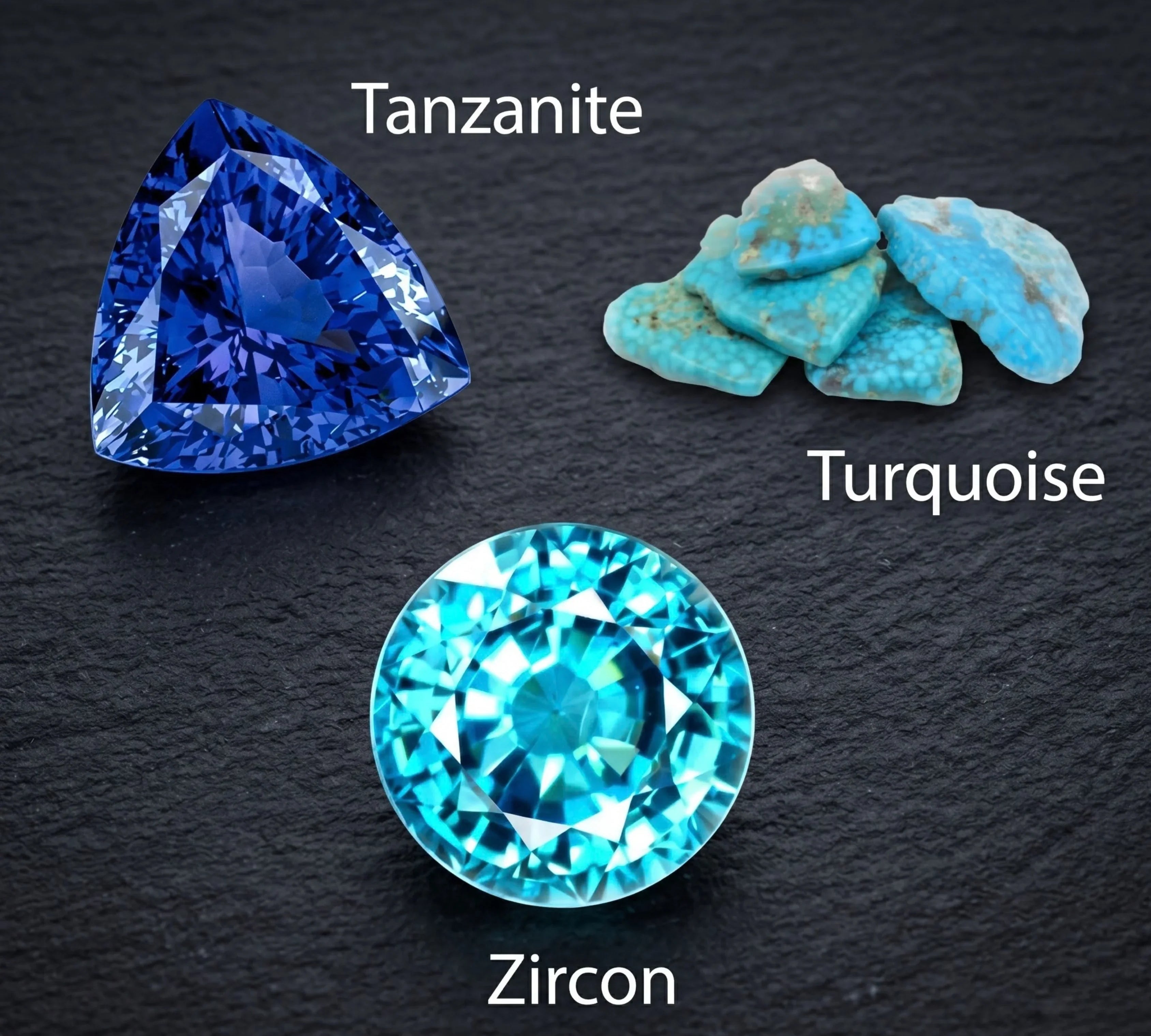 What Is the Gemstone for December: Turquoise, Tanzanite and Zircon