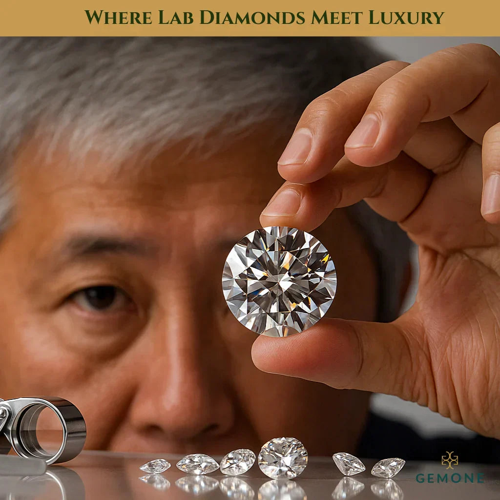 Diamond Jewelers Looking at Diamond with the help of Loupe
