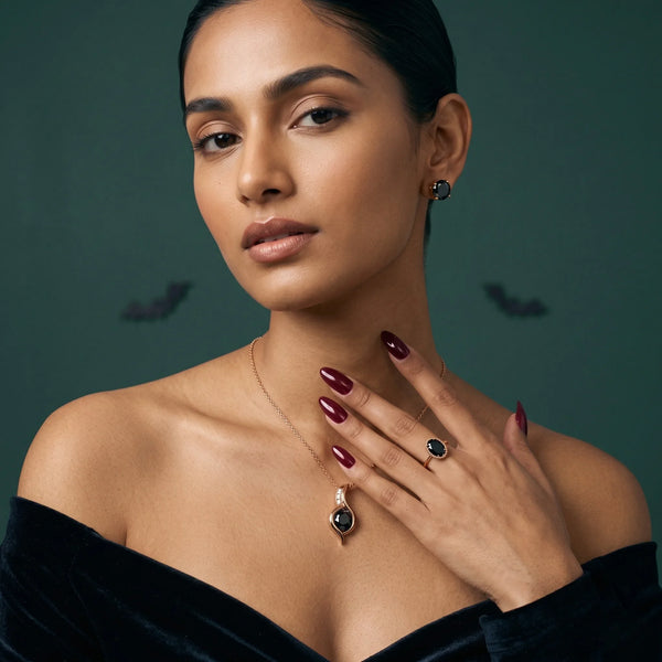 halloween jewelry featuring balck diamond jewlery