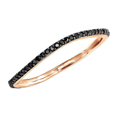 0.29 Carat Round Cut Curved Black Diamond Eternity Ring In Rose Gold 