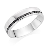 0.20 Ct Round Cut Black Diamond Channel Setting Half Eternity Men Wedding Band