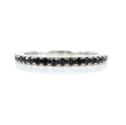 0.65 Ct Round Cut Prong Setting Black Diamond Eternity Ring In Yellow Gold Black Diamond Wedding Rings