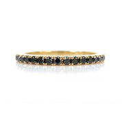0.65 Ct Round Cut Prong Setting Black Diamond Eternity Ring In Yellow Gold 18K Yellow Gold Black Diamond Wedding Rings