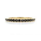 0.65 Ct Round Cut Prong Setting Black Diamond Eternity Ring In Yellow Gold