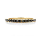 0.65 Ct Round Cut Prong Setting Black Diamond Eternity Ring In Yellow Gold