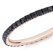 0.53 Ct Round Cut Channel Setting Black Diamond Full Eternity Ring Black Diamond Wedding Rings