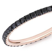 0.53 Ct Round Cut Channel Setting Black Diamond Full Eternity Ring 18K Rose Gold Black Diamond Wedding Rings