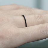 0.65 Ct Round Cut Channel Setting Black Diamond Full Eternity Ring 