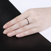 0.53 Ct Round Cut Channel Setting Black Diamond Full Eternity Ring Black Diamond Wedding Rings