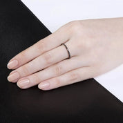 0.53 Ct Round Cut Channel Setting Black Diamond Full Eternity Ring