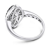 0.7ct Women’s Black And White Diamond White Ring