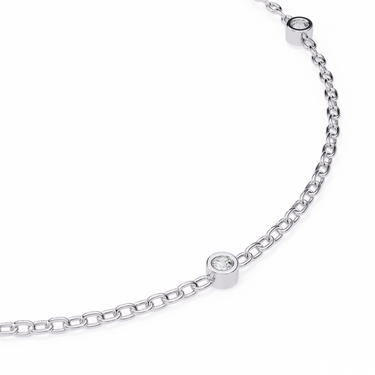 0.06 Carat Round Shape Diamond Bracelet In White Gold