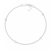 0.07 Carat Round Shape Diamond Bracelet In Yellow Gold 950 Platinum Natural Diamond