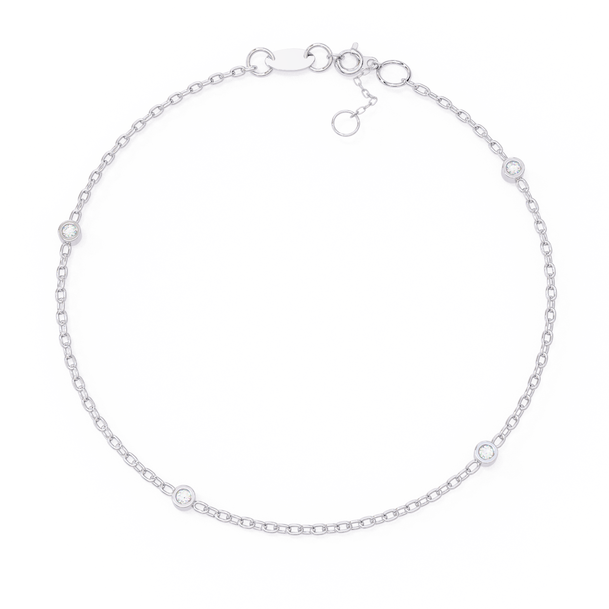 0.07 Carat Round Shape Diamond Bracelet In Yellow Gold 950 Platinum Natural Diamond
