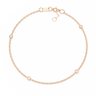 0.06 Carat Round Shape Diamond Bracelet In Rose Gold